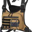 Outdoor Sports Chest Bag for Men, Chest Vest Holster Fits Most Pistols, EDC Travel Chest Pack for Running, Hiking (Khaki)