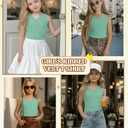 LessonZoo Girls' Tank Tops Sleeveless Shirts, Mint Green, 13-14 Years