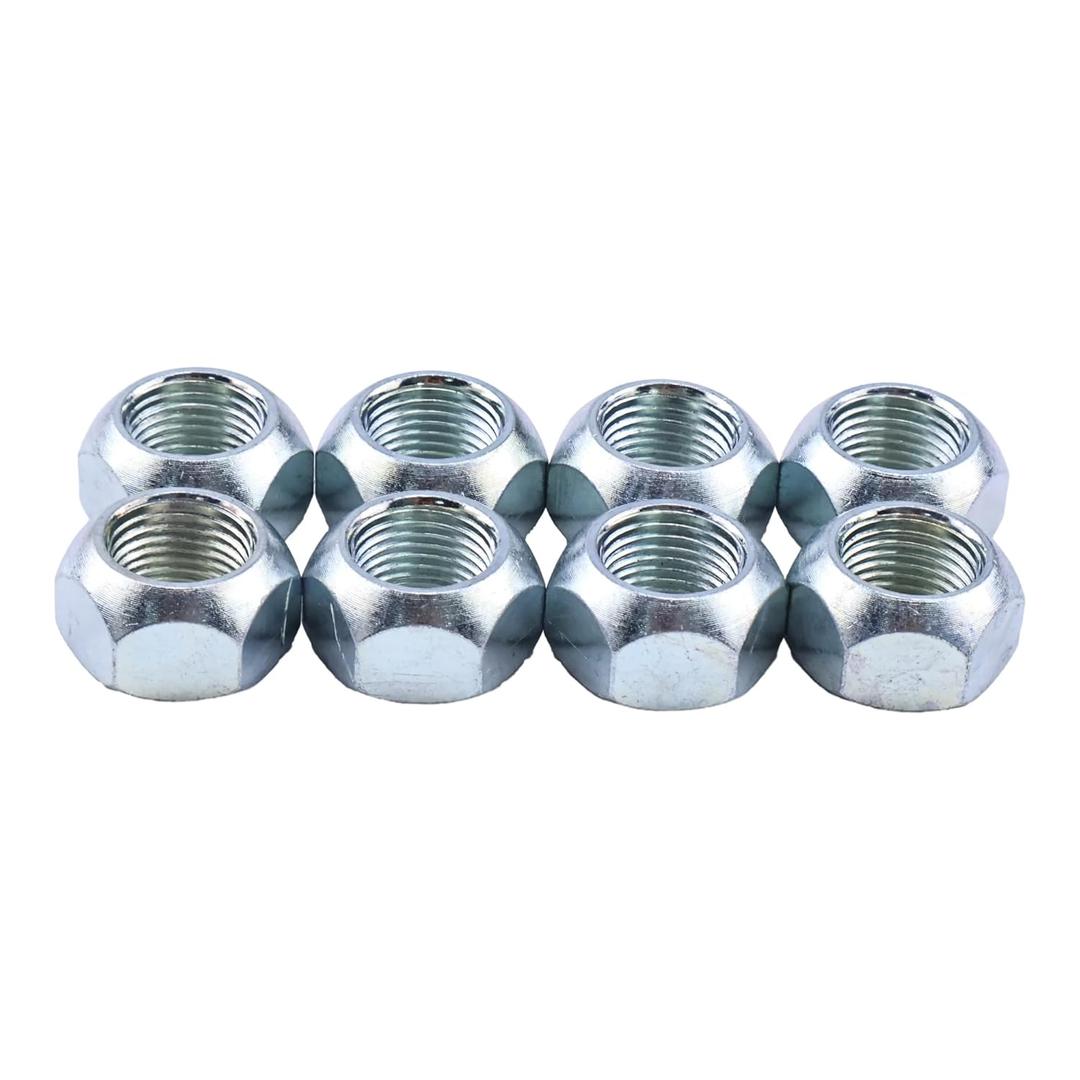 JEENDA 8Pcs Lug Nuts 8 x 5/8" Compatible with 5/8" Stud Trailer axle hub Dually & 17.5 Wheel w/Ring for 8k, 10k, 12k Axles