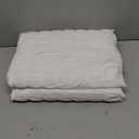 AveLom White Duvet Cover Queen (90 x 90 Inches) 3 Pieces (1 Duvet Cover + 2 Pillow Cases) Stripe Zipper Closure Corner Ties Soft Washed Microfiber Duvet Cover for Men, Women