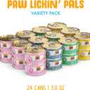 Weruva Classic Cat Food, Variety Pack, Paw Lickin' Pals Wet Cat Food, 3oz Cans (Pack of 24) (EXP 01/01/29)