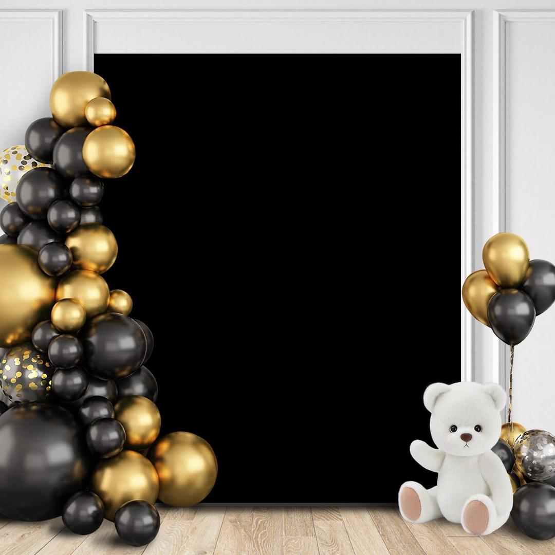 SaitiMade Black Square Backdrop Cover, 6.6x5.2 FT Spandex Wedding Square Arch Cover, Square Backdrop Stand Cover for Birthday Party Ceremony Baby Shower Banquet Decoration