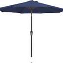 JEAREY 9FT Outdoor Patio Umbrella Outdoor Table Umbrella with Push Button Tilt and Crank, Market Umbrella 8 Sturdy Ribs UV Protection Waterproof for Garden, Deck, Backyard, Pool (Dark Blue