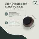 EVI Door Stoppers | Solid Brass Wall Door Stop - Adhesive and Screw Fastering - Black Protector Rubber - 0.94 x 0.55 Inch Door Stop