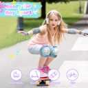 Knee Pads for Kids - ZOOBLISS Toddler Knee and Elbow Pads Set Wrist Guards for Skating Girls Aged 3-12, Kids Protective Gear for Roller Skates Skateboard Bike Scooter, Included Drawstring Bag(Rainbow) (Medium, Mermaid Cyan)