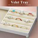 coobest Jewelry Holder Organizer Stand, Jewelry Display Rack with 36 Holes Earring Holder, 10 Hooks Necklace Organizer, Velvet Ring Holder Dish, Birthday Gifts Ideas for Mom Women Room Decor