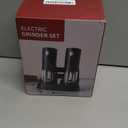 CIRCLE JOY Electric Salt and Pepper Grinder Set Automatic Salt and Pepper Mills Set with Easy-to-Carry Charging Base and LED Light, USB Rechargeable, Upgrade External Adjustable Coarseness (03/White&Black/Charging Base)