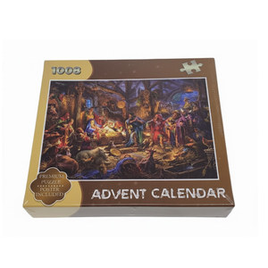 1008-piece Jigsaw Puzzle Advent Calendar featuring a nativity scene