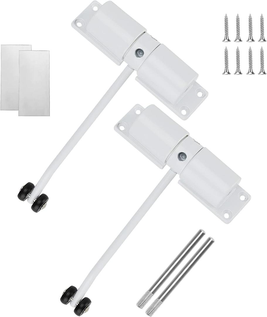 LEXININ 2 Pack Mini Automatic Spring Door Closer, Small Diecast Construction Light-Duty Safety Spring Door Closer to Convert Hinged Doors to Self-Closing, White