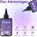 Akisey UV Resin Jewelry Making Kit, 200g Clear UV Resin Glue with Two-Sided Light & Molds, Starter Kit for Making Jewelry, Earring, Necklaces, Keychains