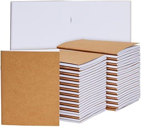 Paper Junkie 48 Pack Small Blank Notebooks for Kids Bulk - Kraft Paper Journals Bulk for Students, Sketching Drawing, Writing (4.3 x 5.6 In Journaling Notebooks)