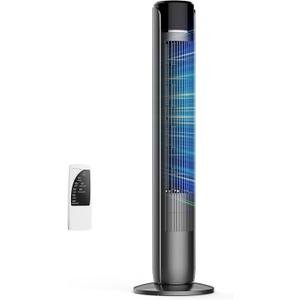 OLIXIS Tower Fan for Bedroom, 60°Oscillating Fan with Remote, 25ft Far, 28dB Quiet Electric Standing Fan, 12 H Timer, 5 Speeds, 4 Modes, Bladeless Floor fan for Home, Office, Indoor, 36 Inch
