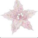 KI Store 6pcs Pink Christmas Tree Poinsettia Flowers 12-Inch Candyland Christmas Tree Decorations Floral Display