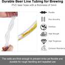 25 Feet - Hgkeke Kegerator Beer Line 3/16 Beer Line Vinyl Tubing Keg Beer Line Replacement Kit Kegerator Tubing with 6 Pcs Beer Line Clamps, Keg Hose for D Coupler, Draft Beer Tower Beer Dispensing