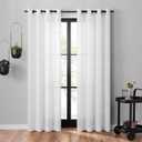 Umbra Dagen Slub Textured Sheer Grommet 95 in Long x 50 in Wide Window Curtain Panel, White