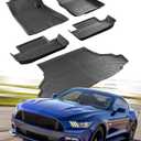 CARxion for Ford Mustang Floor Mats & Cargo Liner (2015-2024 2025 2026, All Weather 5PCS Full Set, Not for Mach-E)