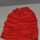 eoeoo Women's Stretch High Waist Ruched Bodycon Double Layer Casual Mini Skirt Red X-Small