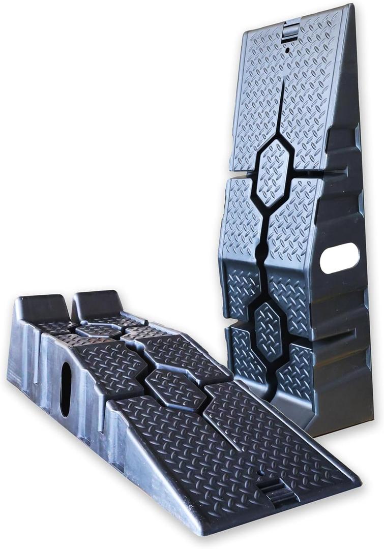 X-Haibei Pair Car Vehicle Ramps for Oil Changes or Home Garage Maintenance, 5500lb Load Rating Pair, Lifts Vehicles 6.3" HighTruck Service Ramps, Trailer Park