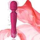 Electric Handheld Double-Ended Available Shoulder Neck Back Relaxation Tools Portable Travel Home Work Sports Out Use Relieve Deep Tissue Whole Body Muscle Pain Fatigue -Red