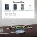 ESR HaloLock for Magsafe Charger, 15W Wireless Charger, Wireless Charging Pad for iPhone 15/14/13/12, AirPods 4/3/Pro/Pro 2, Galaxy S25, Strong Magnetic Charging Pad with Type-C Cable, Silver