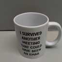 5Aup Christmas Gifts Funny Quote Office Coffee Mug 11 Oz, I Survived Another Meeting That Could Have Been an Email, Unique Inspirational and Souvenir Gifts for Co-worker Colleague