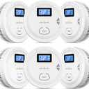 6 Packs, 2 in 1,Smoke Carbon Monoxide Detector, Carbon Monoxide Detectors/Smoke Alarm,85 dB Alarm, Large Screen Readout, Test Button, Battery Operated, Work State LED Flash, Easy Install