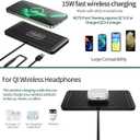 Wireless car Charger Charging pad 15w Non Slip FastCharger for car Wireless Phone Charger for Android for iPhone 11/12/13/14/15/16/17 Pro Max Xs,Samsung Galaxy S20(1M Cable)