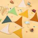 Oudain 2 Pcs Pennant Banner Flags Nursery Garland Triangle Bunting Flags Playroom Wall Decor Banner for Nursery Baby Shower Birthday Boho Wedding Party Event, Each 7.75 ft(Retro Forest Color)