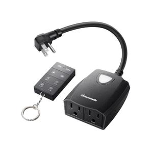 DEWENWILS Outdoor Dimmer for String Lights, 125V, 100FT Remote Control Range, Waterproof Plug- in Dimmer for Dimmable LED/Tungsten Bulbs