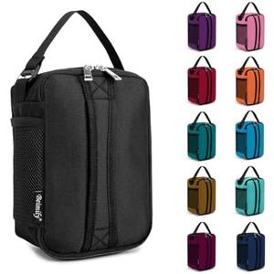 BEIMILY Mini Insulated Lunch Bag for Women Men, Portable Refrigerated Lunch Box,Soft Insulated Tote Cooler Bag for Work Camping Hiking Beach Picnic with Comfort Handle and Removable Hand Strap(Black)