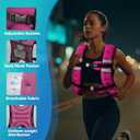 Weighted Vest, 12lb Weight Vest with Reflective Stripe, for Men Women Workout Equipment for Strength Training, Running, Jogging, Fitness, Weight Loss (12lb, Pink)