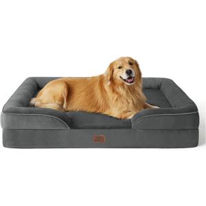 Bedsure Orthopedic Dog Bed for Extra Large Dogs - XL Plus Waterproof Dog Sofa Beds, Supportive Foam Pet Couch Bed with Removable Washable Cover, Waterproof Lining and Nonskid Bottom, Dark Grey