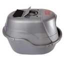 Natures Miracle Hooded Flip Top Litter Box for Cats, With Built-In Odor Control Charcoal Filter (Silver/Grey)