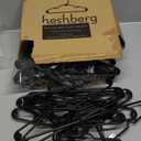 Heshberg Home Plastic Hangers 50 Pack with Hooks - Space Saving Tubular Clothes Hangers Standard Size Ideal for Everyday Use - Black