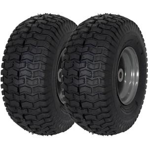 MARASTAR 21446-2PK 15x6.00-6 Tire and Wheel Assembly, Pneumatic Replacement Lawn Mower Front Tires Compatible with Craftsman Riding Lawn Mowers, 2 Pack, Easy Install Assembly