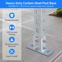 4 PCS Strut Post Bases, 2 Slotted Holes U Post Base for 1-5/8 Inches Square Single Channel, Heavy Duty Galvanized Carbon Steel Wall Ground Floor Mounting System, Universal Shelf Bracket Pile Base