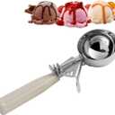 3-3/4 OZ Ice Cream Portion Scoop with Trigger Release Food Disher with Ivory Handle #10 Food Portion Control Scoop Ice Cream Scooper Cookie Scooper for Baking