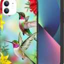 Fashion Case for iPhone 11, Cute Hummingbirds Gather Honey Shockproof Clear Design Pattern Slim Soft Protective Case