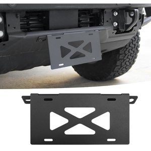 Front License Plate Bracket Compatible with Ford Bronco Accessories 2/4Door 2025 2024 2023 2022 2021, License Plate Mounting Holder Frames Fit for Bronco HeavyDuty Modular Bumper