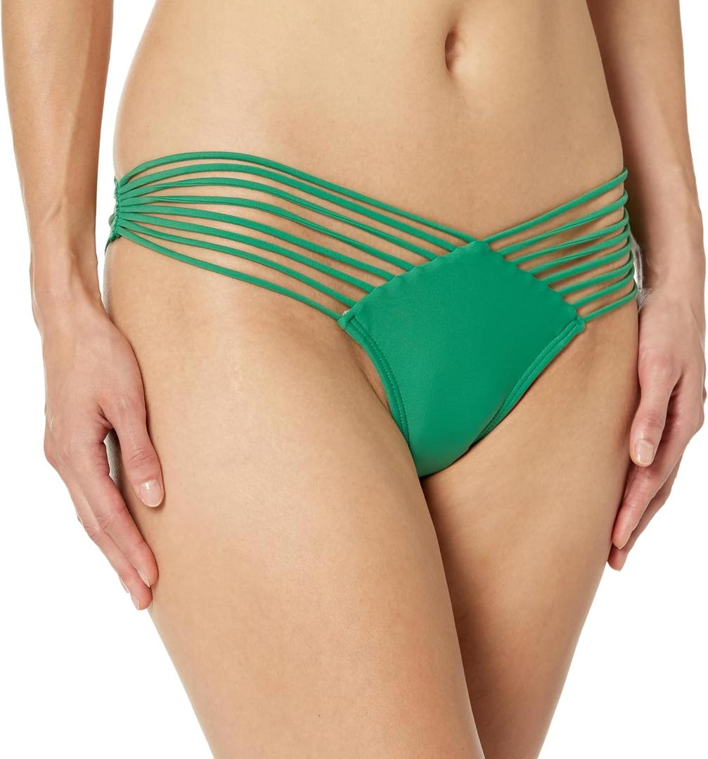 Luli FAMA Women's Cosita Buena Wavey Brazilian Ruched Back Bikini Bottom, XS