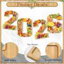 4pcs Wooden 2026 New Years Eve Party Supplies Charcuterie Numbers Fillable Decorations, New Years Decorations 2026 Number Charcuterie Board Box for Fruit Cheese Platter Candy Cake Plates