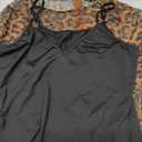 CHICME Women's Leopard Print Mesh 2 Piece Dress Set 2026 Rhinestone Sheer Bodycon Midi Dress with Liner for Party Night Out (Black, M)