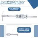 Rear Axle Bearing Puller Tool Axle Seal and Bearing Remover Set with Slide Hammer Yoke and 3 Rear Axle Puller Adapters, 1" to 2-7/8" IDs