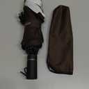 Bodyguard Inverted Umbrella - Large Windproof for Rain & Sun, Compact Reverse With Reflective Stripe, Teflon-Coated for Women Men, Travel Folding With Cover Bag (46 IN, Brown)