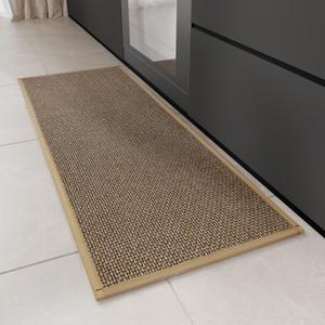 Hargiis Kitchen Rug, Rubber Non Slip Kitchen Rugs Washable, Absorbent Runner Mat for Floor, Machine Washable Standing Mats for in Front of Sink, Door, Laundry, Entryway, Entrance (Brown, 47" 17.3")