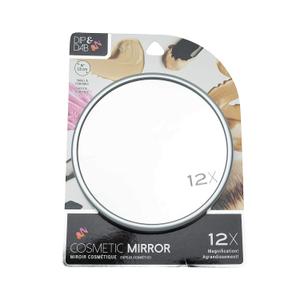 Jacent Dip & Dab 12X Magnification Cosmetic Mirror With Suction Cups, 5 Inch Diameter - 1 Pack (5"L x 5"W)