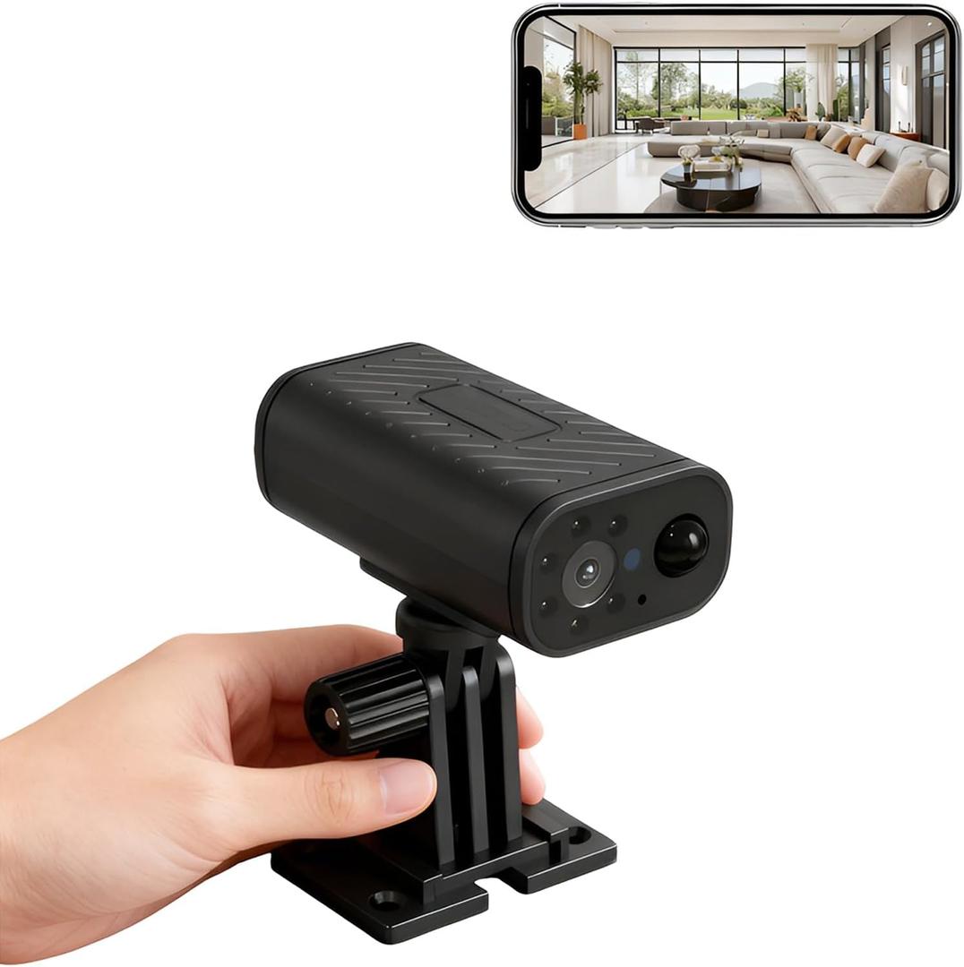 W9 Waterproof Mini Cam for Every Corner, Plug-Free Battery Life to Match, 4K Compact Smart Home Security Cameras, Portable Wireless WiFi Monitoring, with Remote ON/Off, for Outdoor & Indoor
