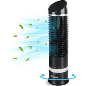 DR.PREPARE Oscillating Tower Fan, Desk Table Fan with 3 Speeds, Quiet Cooling, 60 Oscillation, 16 Inch Personal Small Bladeless for Bedroom Home Office Desktop