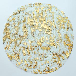 Snowkingdom Gold Placemats Set of 24 Round 13 Inch Foil Mesh Pressed Fall Disposable Table Mates 24 Pack Gold Doilies for Dining Table Wedding Birthday Party Holiday Home Decoration