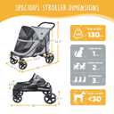 CANINE CANYON All-Terrain Pet Stroller for Large & Medium Dogs